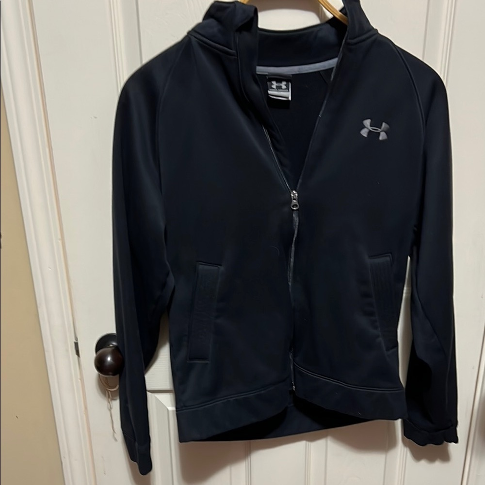 Under Armour Black Lightweight Zip-Up Jacket with High Collar